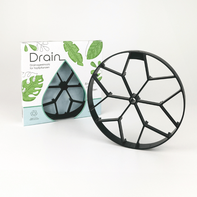 Drain Drainageeinsatz für Topfpflanzen mit Verpackung und Einsatz, nachhaltige Lösung für überschüssiges Wasser in Pflanzgefäßen in Größe XL (17,0cm)
